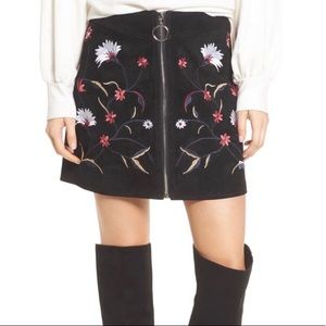 Embroidered Floral Mini Skirt